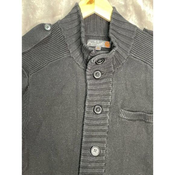 Guess Black Knit Cardigan Button Up Sweater Women's‎ Size M - Picture 2 of 4
